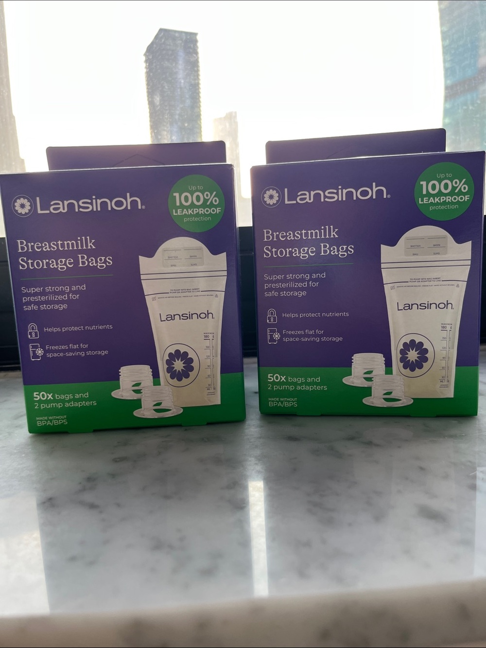 Lansinoh Breastmilk Storage Bags w/ Pump Adapters